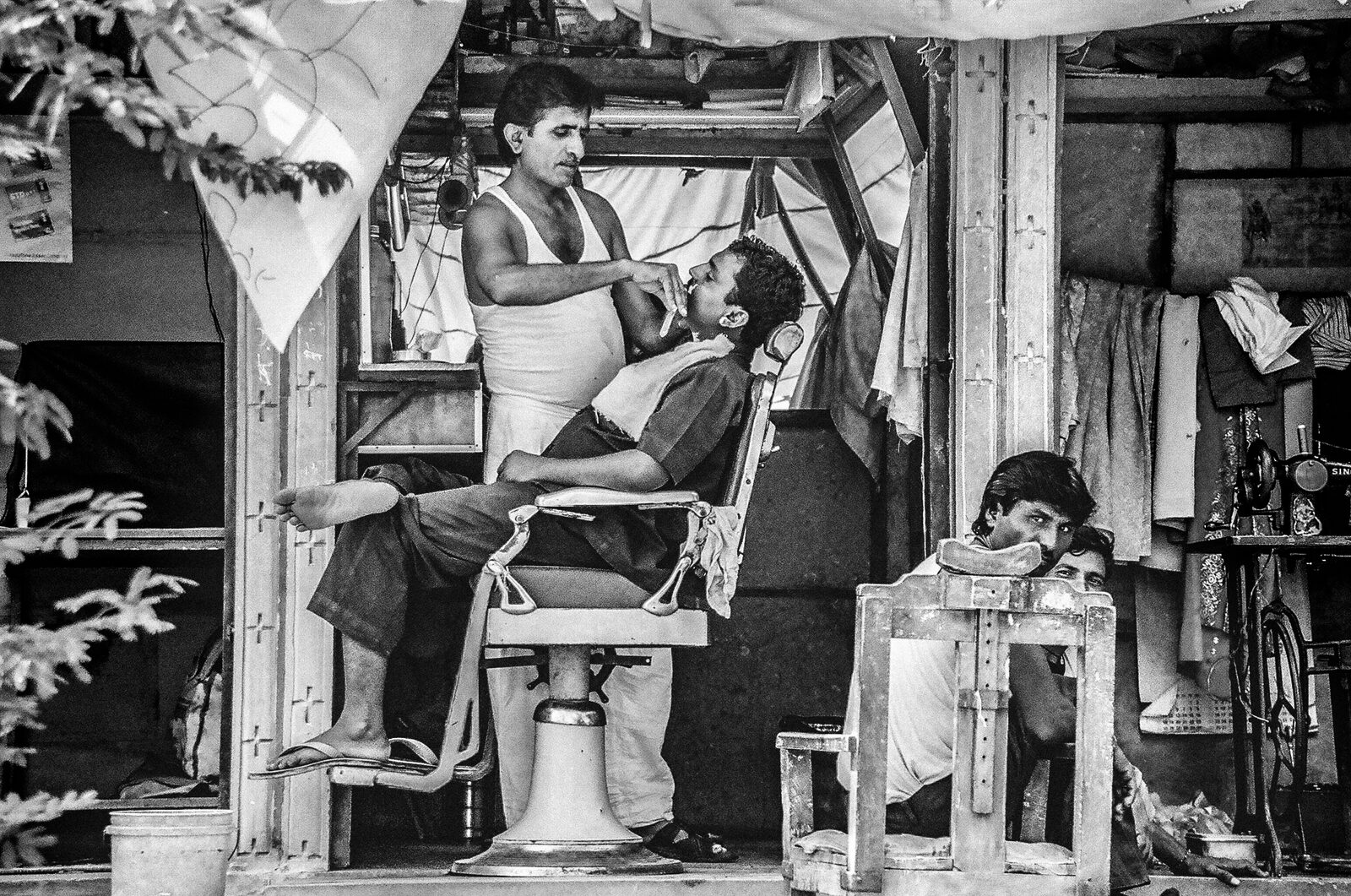 Barber at work at Black Turtle Salon