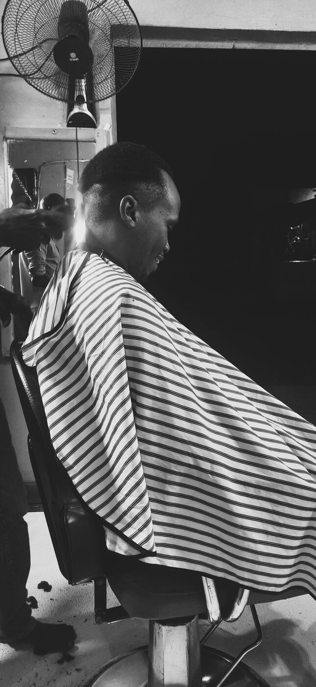 A cut in progress at Black Turtle Salon